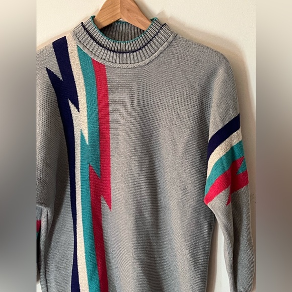 Vintage Lightening Bolt Sweater - Oversized Small - Medium - Picture 3 of 15